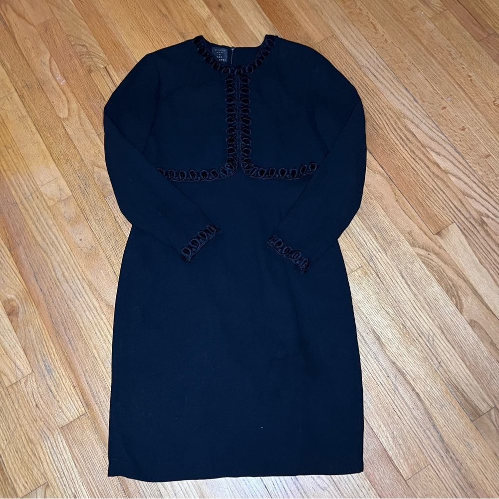 Vintage Black Dress with Unique Trim